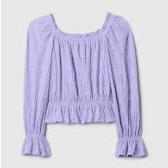 GAP Factory Other - Gap Factory Kids Warm Purple Violet Crinkle Peplum Top Size 5